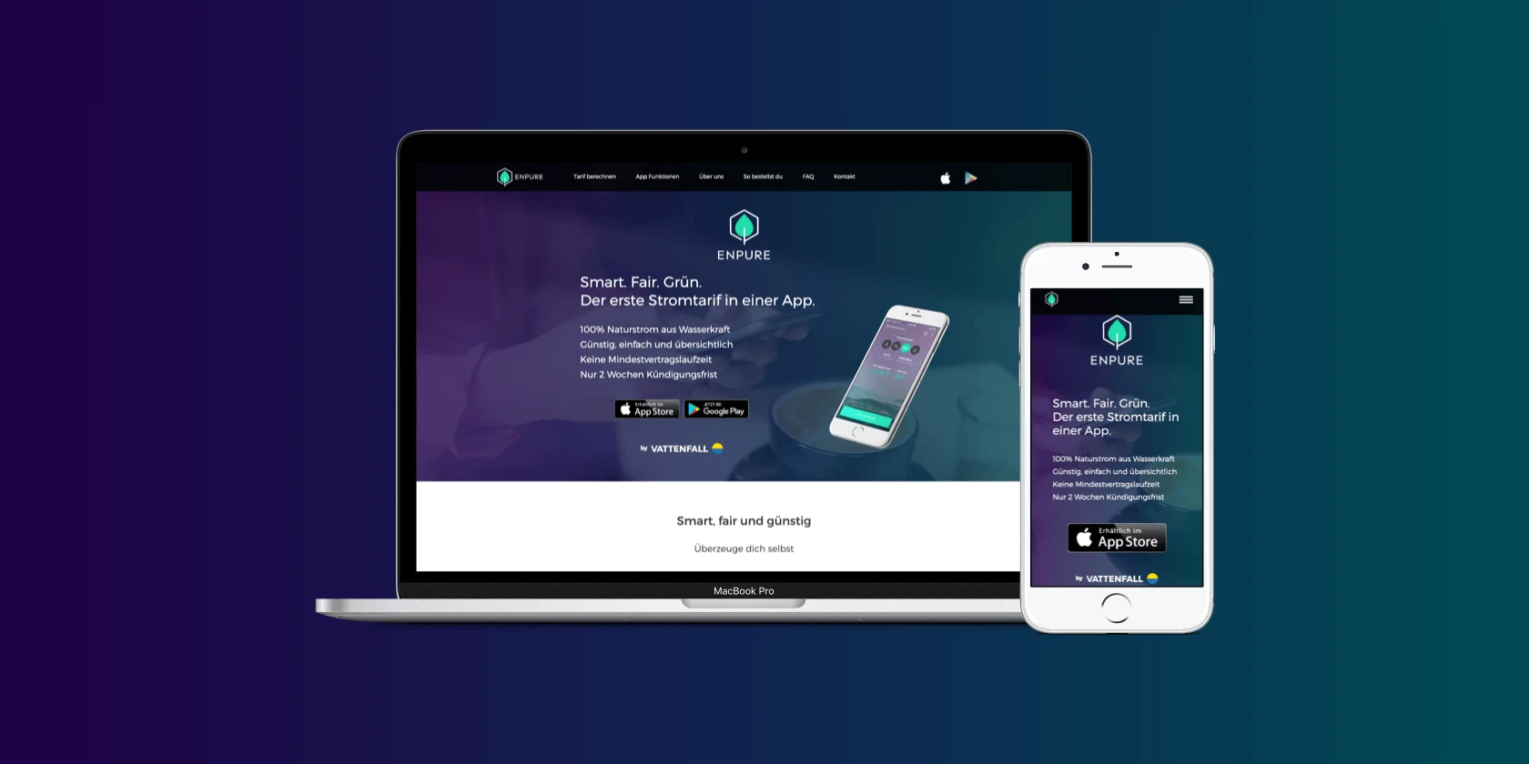 Enpure Website auf Laptop und Smartphone